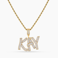 Load image into Gallery viewer, Men's Iced Out Baguette Name Pendant