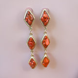 Red Jasper and Silver Tier Drop Earrings by The Urban Charm