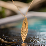 Gold Navette Sun Rays Silver Necklace