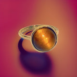 Tiger’s Eye Gemstone Round Ring