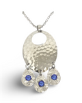 Hammered Sapphire Chandelier Necklace