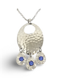Hammered Sapphire Chandelier Necklace