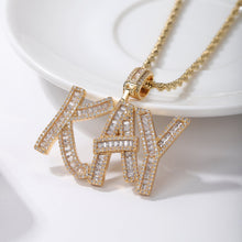 Load image into Gallery viewer, Men's Iced Out Baguette Name Pendant