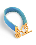 Baby Blue Leather Color Band Bracelet by The Urban Charm