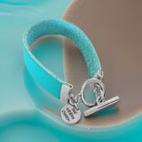 Turquoise Genuine Leather Color Band Bracelet