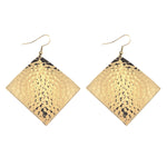 Gold Hammered Diamond Dome Lures of Love Earrings