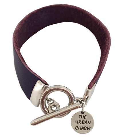 Purple Leather Color Band Bracelet