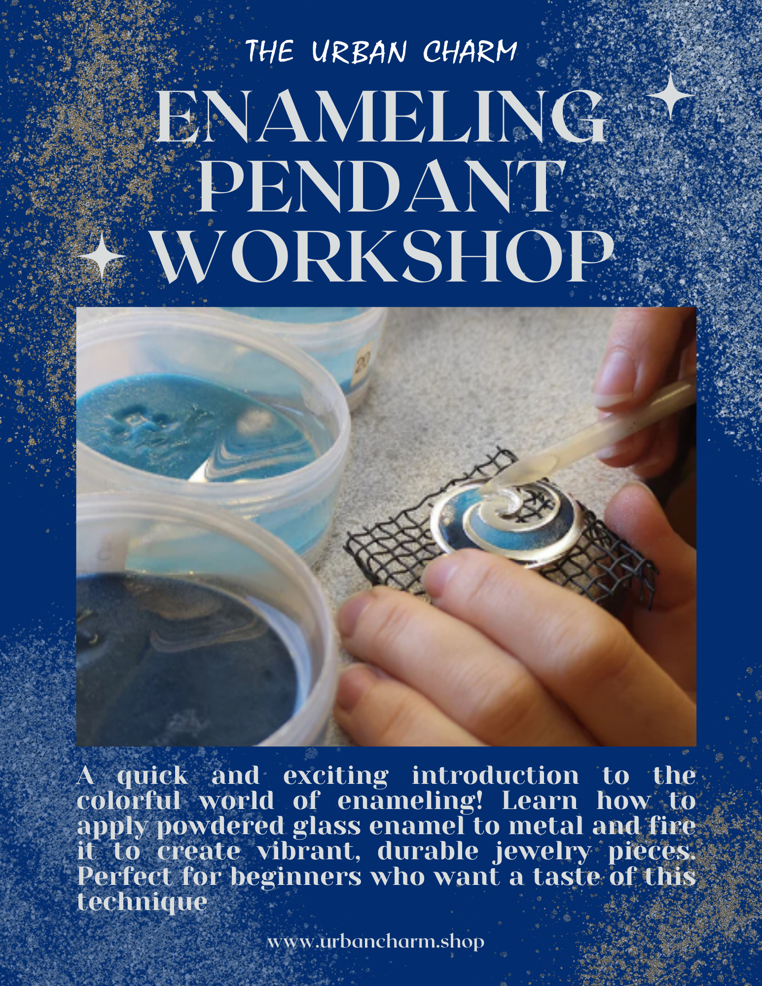 Jewelry Enameling Pendant Workshop - WEDNESDAY, OCTOBER 29th from 6pm to 7pm