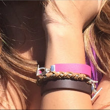 Load image into Gallery viewer, The Urban Charm Pink Leather Color Band Bracelet
