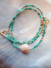 Load image into Gallery viewer, Pink Pearl and Gemstone Necklace - Gold Akala
