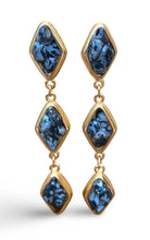 Load image into Gallery viewer, Natural Snow Obsidian and Silver Tier Drop Earrings by The Urban Charm
