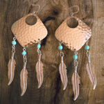 Dream Catcher Earrings with Turquoise Accents and Feathers by The Urban Charm