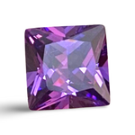 10mm Princess Amethyst Cubic Zirconia AAAAA quality Lab-grown Loose Gemstones : Set of 2