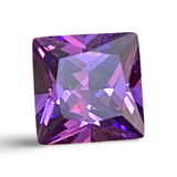 8mm Princess Amethyst Cubic Zirconia AAAAA quality Lab-grown Loose Gemstones : Set of 2