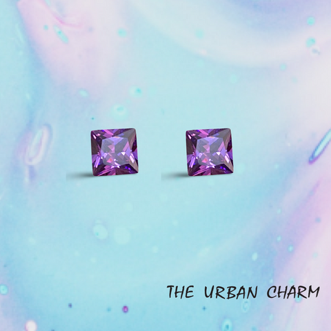 6mm Princess Cut Amethyst Cubic Zirconia AAAAA quality Lab-grown Loose Gemstones