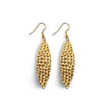 Load image into Gallery viewer, Mini Navette Hammered Metal Earrings
