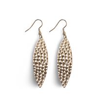 Load image into Gallery viewer, Mini Navette Hammered Metal Earrings
