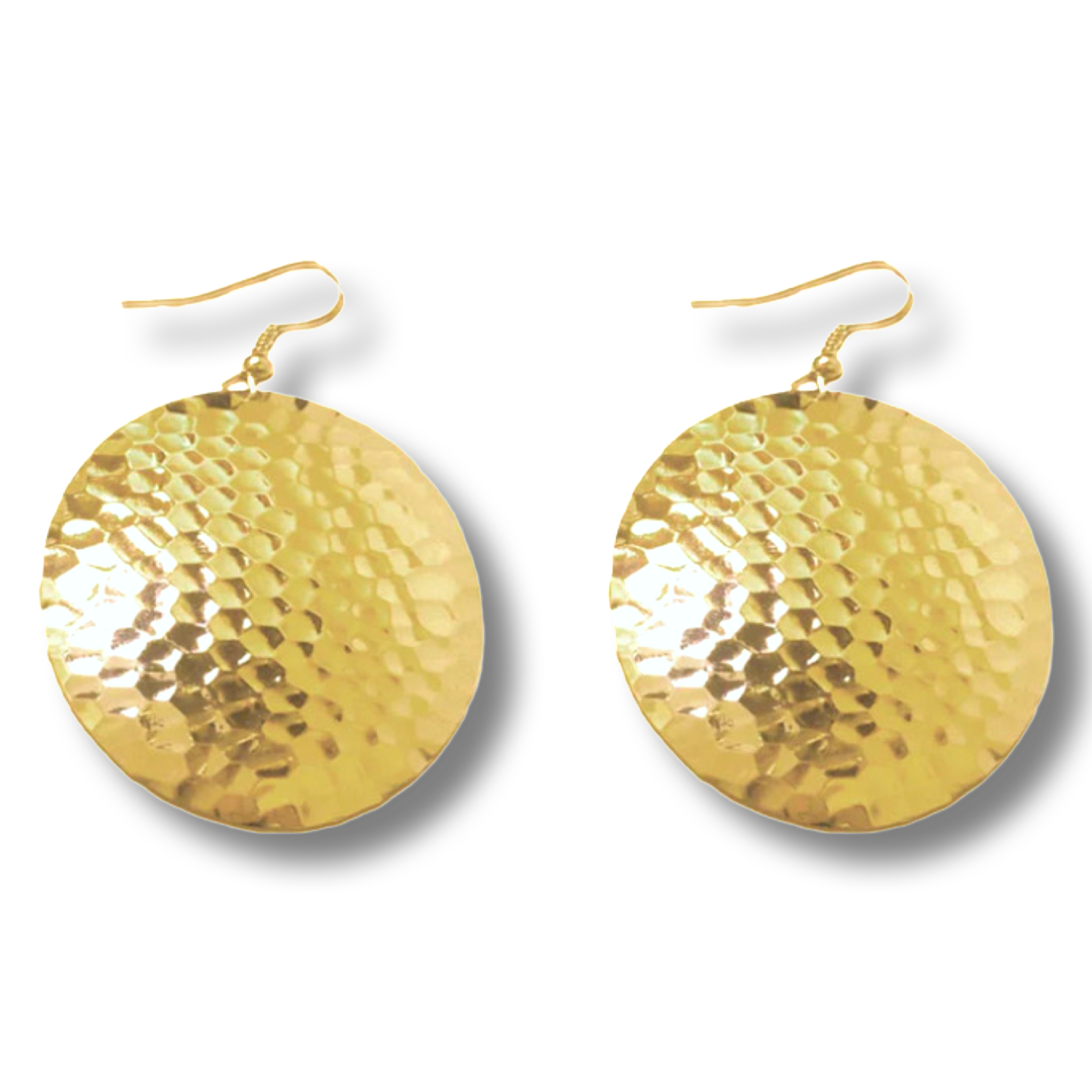 Silver Hammered Circle Earrings