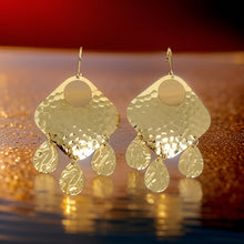 Load image into Gallery viewer, Hammered Chandelier Earrings
