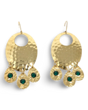 Hammered Emerald Chandelier Earrings