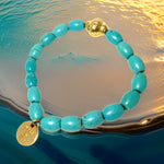 Natural Turquoise Healing Mantra Bracelet
