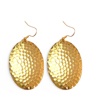 Load image into Gallery viewer, Blue Marble Oval Dome Lures of Love Earrings
