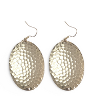 Load image into Gallery viewer, Blue Marble Oval Dome Lures of Love Earrings

