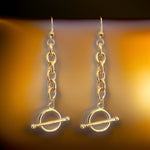 Silver Chain Toggle Earrings
