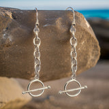 Silver Chain Toggle Earrings