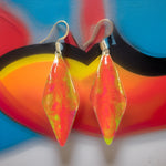 Yellow Orange Marble Wavy Lures of Love Earrings