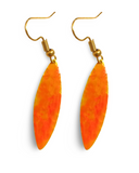 Yellow Orange Marble Mini Navette Lures of Love Earrings