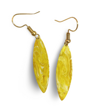 Load image into Gallery viewer, Yellow Marble Mini Navette Lures of Love Earrings
