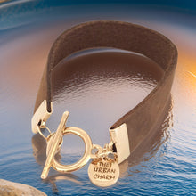 Load image into Gallery viewer, Distressed Tan Leather Color Band Bracelet by The Urban Charm
