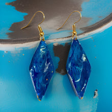 Load image into Gallery viewer, Blue Marble Wavy Lures of Love Earrings
