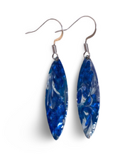Load image into Gallery viewer, Blue Marble Mini Navette Lures of Love Earrings
