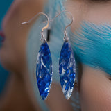 Blue Marble Mini Navette Lures of Love Earrings