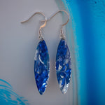 Blue Marble Mini Navette Lures of Love Earrings