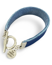 Load image into Gallery viewer, Blue Leather Color Band Bracelet by The Urban Charm
