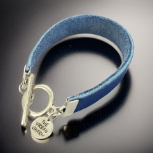 Load image into Gallery viewer, Blue Leather Color Band Bracelet by The Urban Charm
