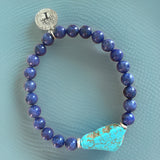 Natural Lapis Lazuli and Turquoise Bracelet