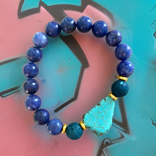 Load image into Gallery viewer, Lapis Lazuli, Lava Rock and Turquoise Stone Bracelet
