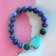 Load image into Gallery viewer, Lapis Lazuli, Lava Rock and Turquoise Stone Bracelet
