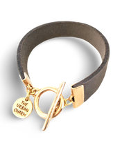 Load image into Gallery viewer, Distressed Gray Leather Color Band Bracelet by The Urban Charm
