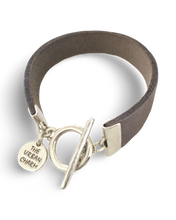 Load image into Gallery viewer, Distressed Gray Leather Color Band Bracelet by The Urban Charm
