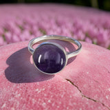 Amethyst Gemstone Round Ring