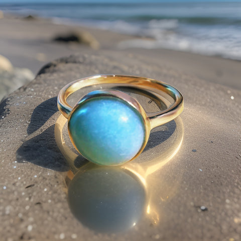 Turquoise Gemstone Round Ring