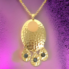 Load image into Gallery viewer, Hammered Jet Black Chandelier Necklace
