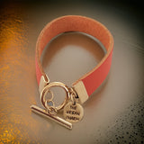 Orange Leather Color Band Bracelet