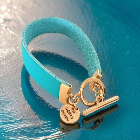 Turquoise Leather Color Band Bracelet