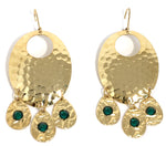 Hammered Emerald Chandelier Earrings